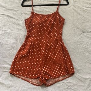 LA Hearts Tie-Back Romper with Polka Dots (size S)